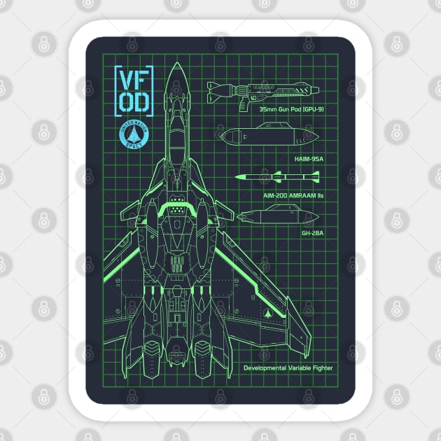 Macross VF0D Blueprint Sticker by don_kuma